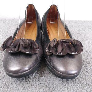Hispanitas Womens Size 39 EU Shoes Slip On Wedge Heel Leather Bow Made In Spain
